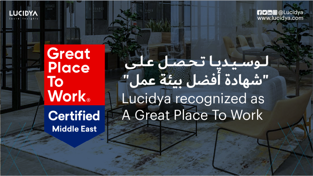 Lucidya Recognized As A Great Place To Work